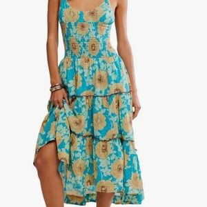 XS - NWT (Boutique) - Free People - Adriel Dress Hawaiian Ocean